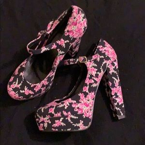 floral high heels